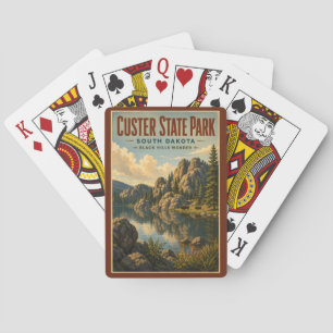 Custer State Park South Dakota Illustration Travel Poker Cards