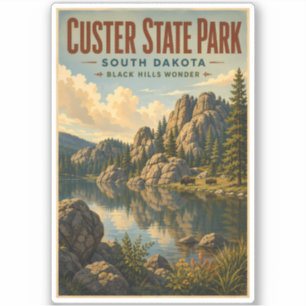 Custer State Park South Dakota Illustration Travel Sticker