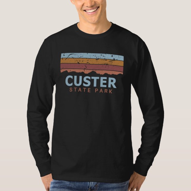 Custer State Park South Dakota Retro Cool T-Shirt (Front)