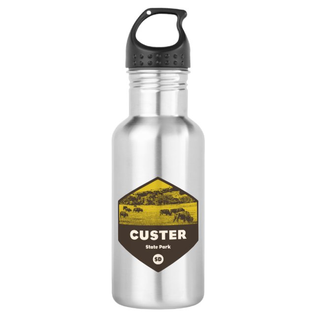 Custer State Park South Dakota Stainless Steel Water Bottle (Front)