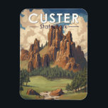 Custer State Park South Dakota Travel Art Vintage Magnet<br><div class="desc">Custer State Park vector artwork design. It is a South Dakota State Park and wildlife reserve in the Black Hills.</div>