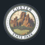 Custer State Park South Dakota Travel Art Vintage Magnet<br><div class="desc">Custer State Park vector artwork design. It is a South Dakota State Park and wildlife reserve in the Black Hills.</div>