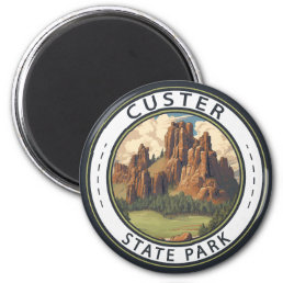 Custer State Park South Dakota Travel Art Vintage Magnet