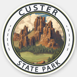 Custer State Park South Dakota Travel Art Vintage Sticker