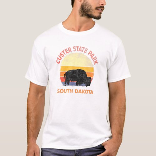 Custer State Park South Vintage Buffalo Retro Suns T_Shirt