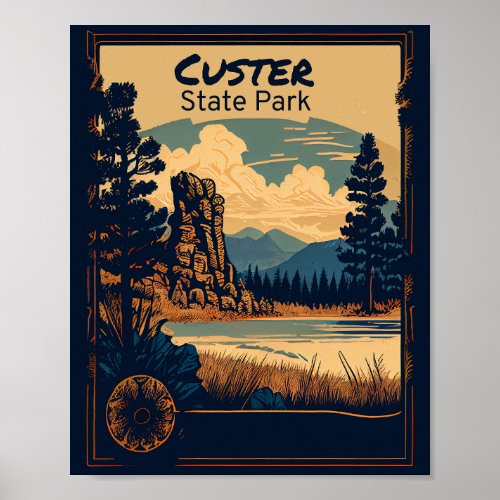 Custer State Park Vintage Poster