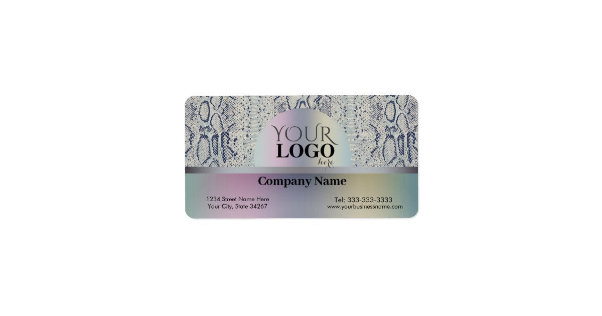 Custimzed Cool Grey Snake Skin Animal Print Label | Zazzle
