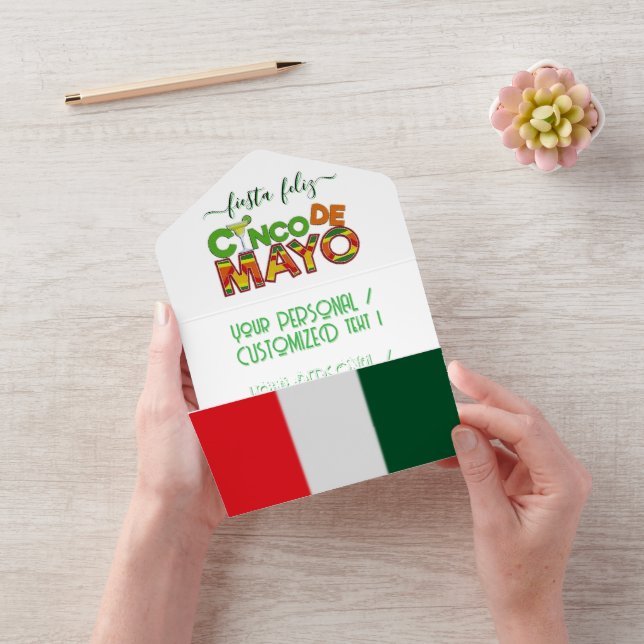 Custm Feliz CINCO DE MAYO Fiesta Party Mexico Flag All In One Invitation (Video)