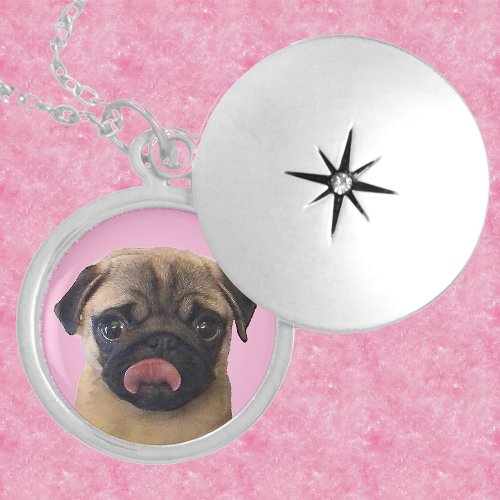 Custm New Pug Stunning Silver_Plated Gift Locket  Silver Plated Necklace