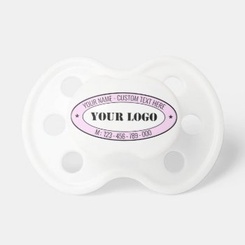 Custo Logo - Photo Name Text Phone Personalized Pacifier by Migned at Zazzle