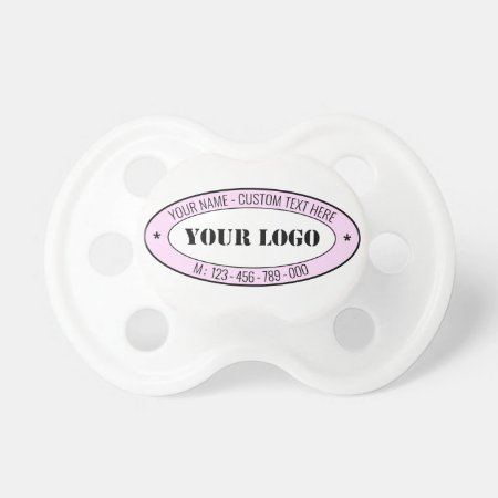 Custo Logo - Photo Name Text Phone Personalized Pacifier