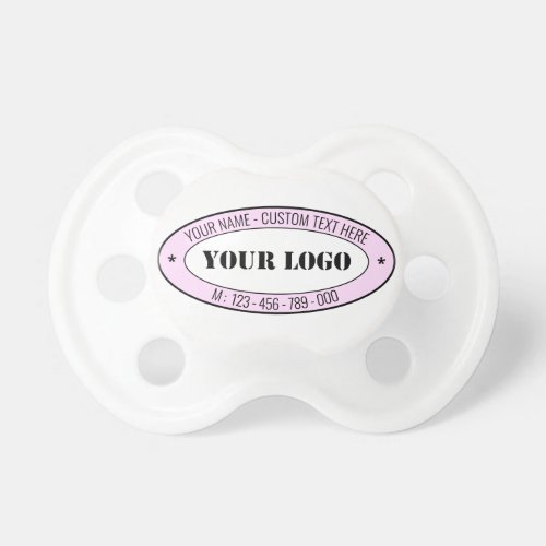 Custo Logo _ Photo Name Text Phone Personalized Pacifier