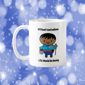 Custodial Life Messy Black Male Funny Coffee Mug