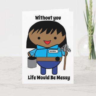 Custodian African American Female Personalize Card