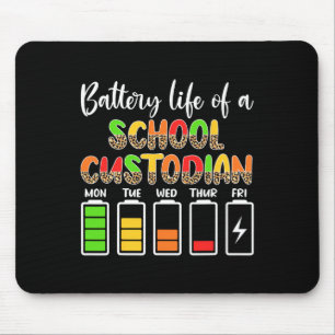 Custodian Battery Life School Janitor  Mouse Pad