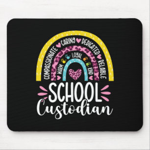 Custodian Battery Life School Janitor Rainbow Mouse Pad