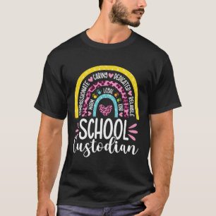Custodian Battery Life School Janitor Rainbow  T-Shirt