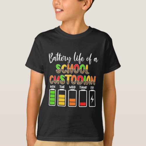 Custodian Battery Life School Janitor  T_Shirt