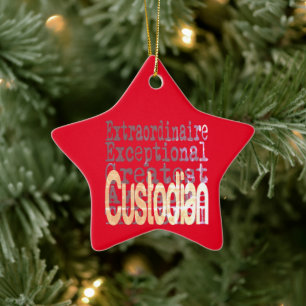 Custodian Extraordinaire Ceramic Ornament