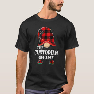 Custodian Gnome Buffalo Plaid Funny Christmas Paja T-Shirt