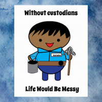 Custodian Janitor Black Male Kawaii Funny