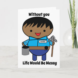 Custodian Janitor Funny Black Personalize Card