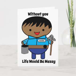 Custodian Janitor Funny Black Personalize Card