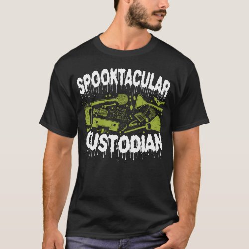 Custodian Janitor Spooktacular Custodian Halloween T_Shirt