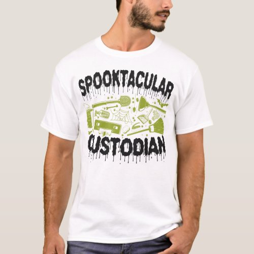 Custodian Janitor Spooktacular Custodian Halloween T_Shirt