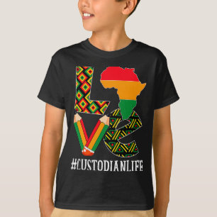 Custodian Love Map African American Black History  T-Shirt