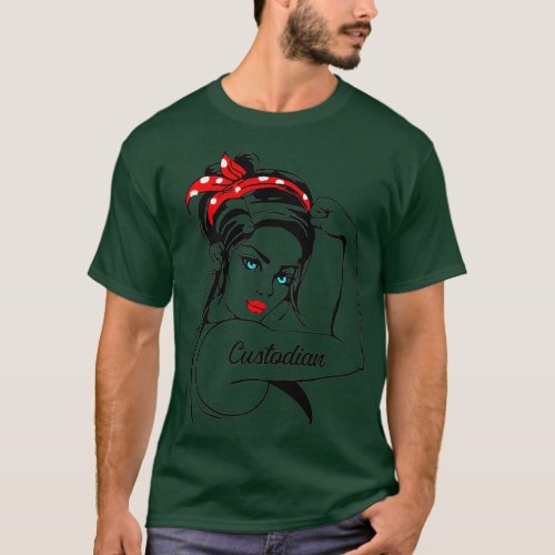 Custodian Rosie The Riveter Pin Up Premium T_Shirt