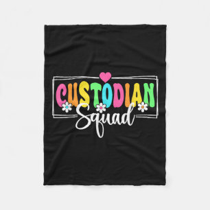 Custodian Squad Back To School Teachers Students Fleece Blanket