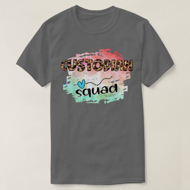 Custodian Squad School Cleaning Staff Custodian Ap T-Shirt (Design Front)
