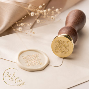 Custom 0.75" Wax Seal Stamp with QR Code Design