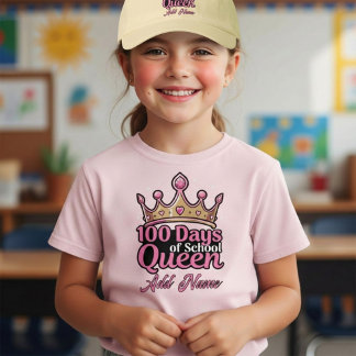Custom 100 Days of School Queen Pink Crown Girly  Hat