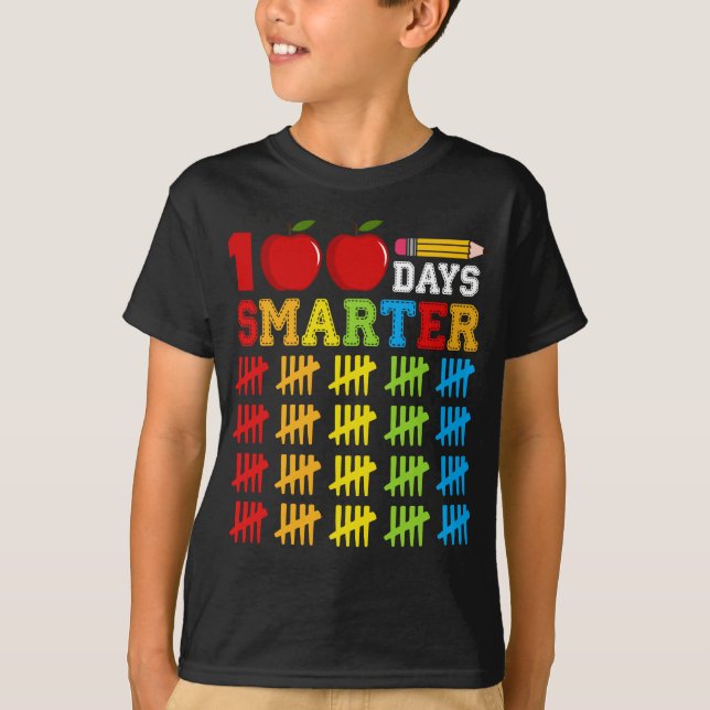 Custom 100 Days Smarter of School Back to School T-Shirt (Front)