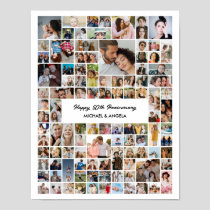 Custom 100 Photo Collage Birthday Anniversary Gift Poster
