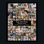 Custom 100 Pictures Photo Collage 100th Birthday Poster<br><div class="desc">Turn your favorite photos into a stunning piece of wall art. This custom photo collage poster is the perfect way to tell your story, capturing a lifetime of memories in one beautiful display. With 100% personalization, you can easily upload your own photos and customize the text, fonts, and colors to...</div>