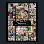 Custom 100 Pictures Photo Collage 100th Birthday Poster<br><div class="desc">Turn your favorite photos into a stunning piece of wall art. This custom photo collage poster is the perfect way to tell your story, capturing a lifetime of memories in one beautiful display. With 100% personalization, you can easily upload your own photos and customize the text, fonts, and colors to...</div>