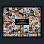 Custom 100 Pictures Photo Collage 100th Birthday Poster<br><div class="desc">Turn your favorite photos into a stunning piece of wall art. This custom photo collage poster is the perfect way to tell your story, capturing a lifetime of memories in one beautiful display. With 100% personalization, you can easily upload your own photos and customize the text, fonts, and colors to...</div>