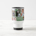 Custom 10 Photo Collage Green Best Papa Ever    Travel Mug<br><div class="desc">Photo Collage Mug - A special gift for grandpa personalized with 10 favorite pictures of happy memories with grandkids.</div>