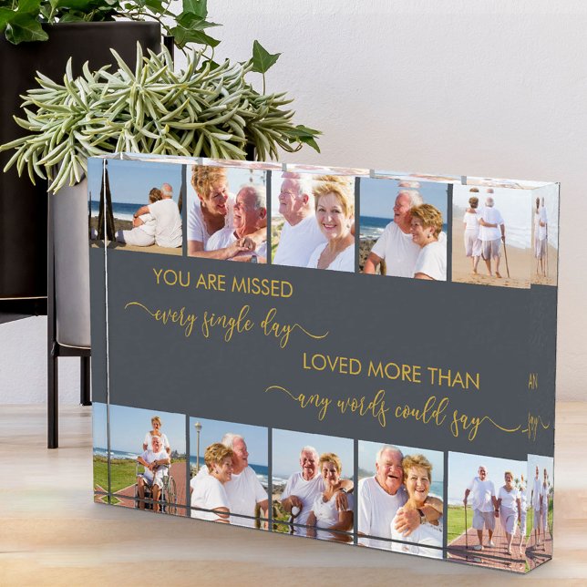 Custom 10 Photo Collage Remembrance Poem Grey Block (Creator Uploaded)