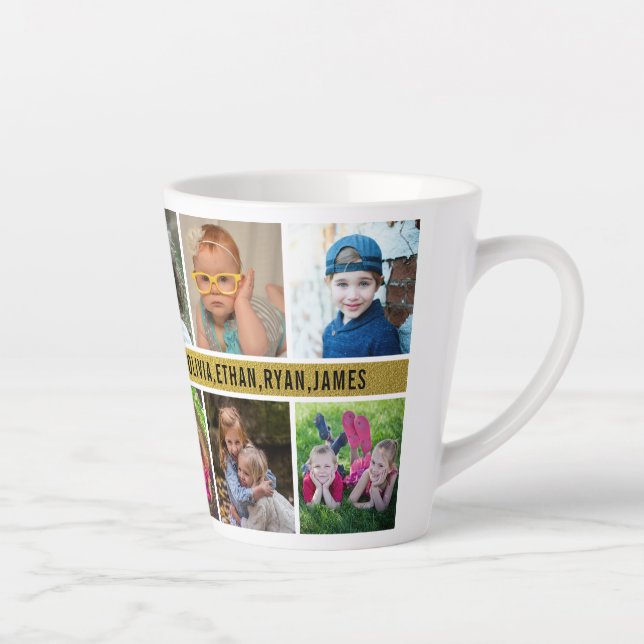 Custom 10 Photo Collage We Love You Aunt  Latte Mug (Right)