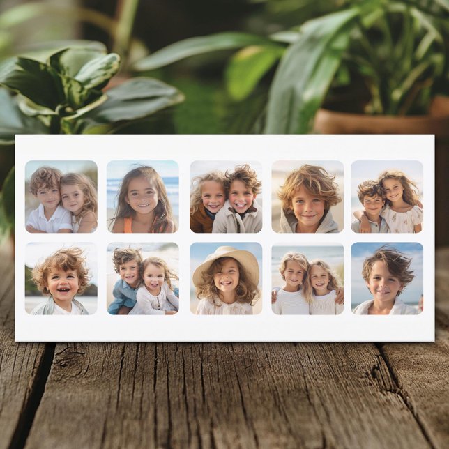 Custom 10 Photo Collage with rounded frames (Create A Personal Holiday Photo Card)