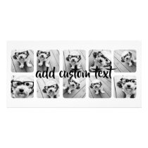 Custom 10 Photo Collage with rounded frames Card