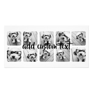 Custom 10 Photo Collage with rounded frames Card