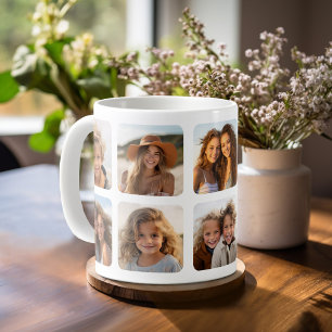 Custom 10 Photo Collage with rounded frames Coffee Mug