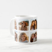 Custom 10 Photo Collage with rounded frames Coffee Mug (Front Left)