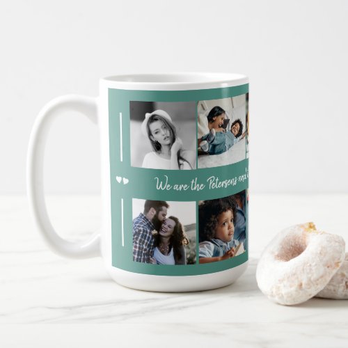 Custom 10 photo collage your text family elegant coffee mug