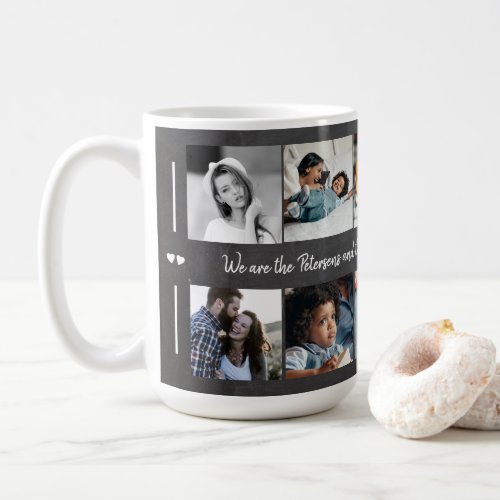 Custom 10 photo collage your text family rustic coffee mug